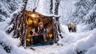 Winter Survival Camp in Heavy Snow | Building Shelter in the Wild | Can This Shelter Survive Me?