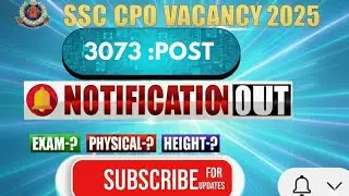 Is SSC CPO 2025 Notification Out? 📢: 3073 SI Post in Delhi Police🚨 and CAPF👮 #ssccpo2025