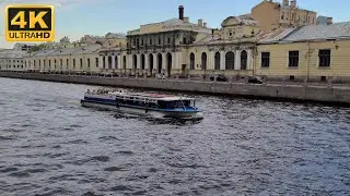 Northern Venice, Fontanka river, St.Petersburg 09.08.21, 4K video quality