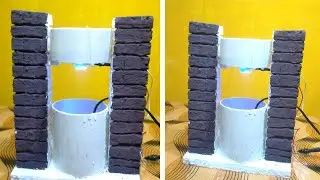 how to make beautiful waterfall at home very easy  | cement crafts haven