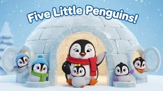 Five Little Penguins Went Out One Day 🐧 | 3D Animated Kindergarten Song