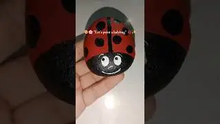 Let's paint a lady bug on a rock 🐞✨ #ladybug #painting #art #drawing #rockpainting  #ladybugart