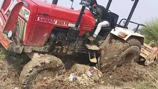 Swaraj 855 tractor is stuck here