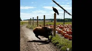 😂 Boar Gets ZAPPED Trying to Steal Pumpkins! 🐗⚡🎃 9:16-3030 #Boars #Pupmkins #Zapped #Farm #Fence