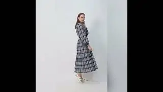 Summer Dress Lightweight Cotton Senapas Dakota James  Navy Plaid