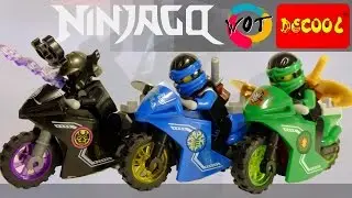 Китайское Лего ниндзяго на мотоциклах Гармадон, Ллойд и Джей от Decool
