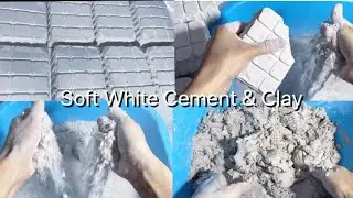 ASMR sleep aid Soft White Cement Water Crush/paste mixing