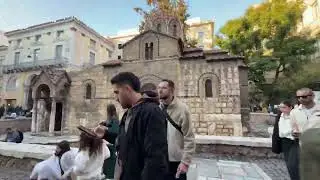 Timelapse Around a Small Church | Old Town Athens Street Life