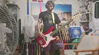 the jam town called malice on bass guitar 