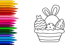 How to draw an Easter Eggs Basket| EASTER EGGS DRAWING FOR KIDS | Easter Eggs drawing| kids drawing