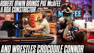 Robert Irwin Brings Boa Constrictor For Pat McAfee, Wrestles Crocodile Connor Live At Radio Row