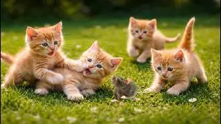 🌿🐱 Adorable Kittens Playing on Lush Green Grass | Sweet Cat Sounds Compilation