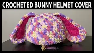 Crocheted Bunny Helmet Cover