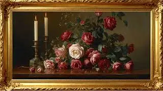 Tranquil Rose Harmony &ndash; 4K Oil Painting Wallpaper for Home Decor