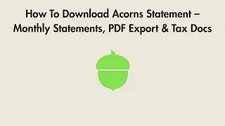 How To Download Acorns Statement &ndash; Monthly Statements, PDF Export & Tax Docs