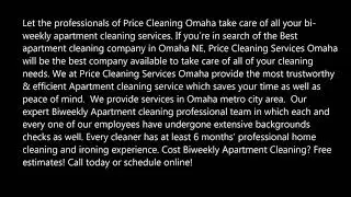Biweekly Apartment Cleaning Company in Omaha NE Price Cleaning Services Omaha 402 575 9272