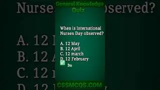 When is International Nurses Day observed #gk #question #mcq #quiz #answer