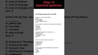 the last lesson important question | mcq class 12