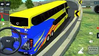 Big Coach Bus Drive On Highway In Public Transportation Game - 2024 Indonesia Bus Simulator Level 15