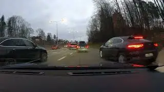 Morning drive on the highway into Oslo | Norway 4K