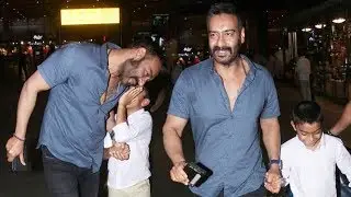 Ajay Devgn's With His Son Yug Spotted At Airport