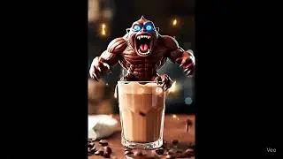 Chocolate Monster Spills Coffee Everywhere 😂☕🍫#ChocolateMonster #CoffeeChaos #FunnyShorts