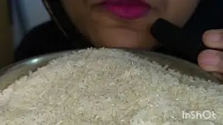 #asmr Raw rice eating sound 
