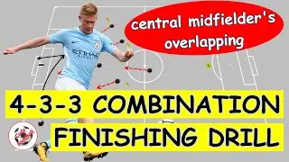 4-3-3 combination play and finishing exercise! (Overlapping from a central midfielder)