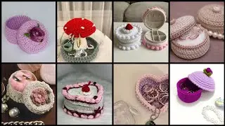 Crochet cute mini jewelry box idea/Knitting Jewelry accessories storage box idea/Crochet gift Ideas 