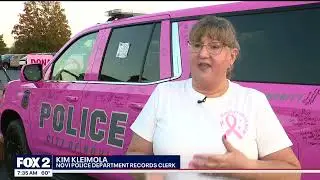 Novi police debuts pink police car in support of breast cancer awareness