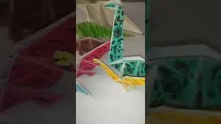 How to make an origami dinosaur | paper craft #shorts #youtubeshorts #origami #diy #papercraft
