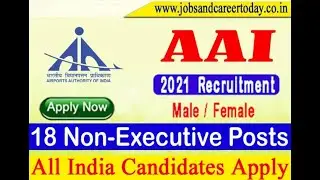 AAI Non Executive Recruitment 2022 &ndash; 18 Non-Executive Posts || Apply Online#JOB #RECRUITMENT #CAREER