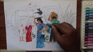 water scarcity  drawing for kids