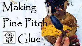 Making Pine Pitch Glue |Winter Bushcraft | Bushcraft Breakfast | Bushbox XL Stove | Woodsman