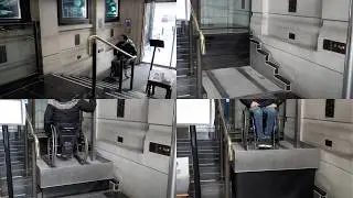 Micha&euml;l J&eacute;r&eacute;miasz using the Sesame Access Oxford Disability Lift