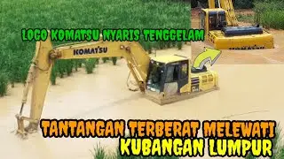 Pimpinan Ketakutan!!! Melihat Excavator Terbenam Saat Melewati Kubangan Lumpur
