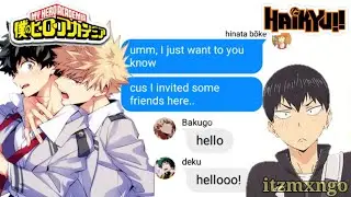 'Bakudeku joins the Karasuno group chat' - Haikyuu x BNHA group chat (texting story)