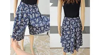 The easiest way to sew stylish skirt pants in 20 minutes | Summer sewing idea