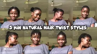How to Style Your Short Natural Hair Twist || Under 5 Min Twist Styles || Beginners Friendly