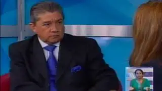 Renata Calderaro en el Noticiero de Telerama junto a Javier Segarra