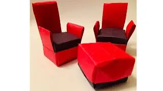 ORIGAMI SOFA WITH TABLE / MINIATURE SOFA / DOLLHOUSE SOFA / DOLLHOUSE COUCH / PAPER CRAFT EASY