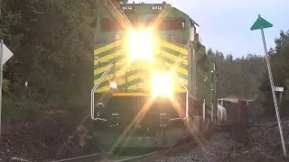 Awesome Laud Horn! Very Long NBSR 120 Rolling thru Ketepec, NB on Approach to Saint John