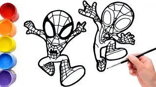 🔴🔴How To Draw Marvel's Spidey - Spin and His Amazing Friends | SPIDEY Y SUS SORPRENDENTES AMIGOS JR