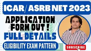 ICAR NET 2023 | ASRB NET 2023 NOTIFICATION WITH SMS & STO VACANCIES NOTIFICATION Biology with Yogesh