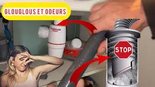 gurgling and odors from the drains, washing machine, sink, and kitchen sink
