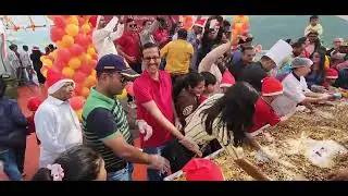 Cake mixing ceremony on Ekta Cruise ship Gujarat ## Plum cake fruit mixing #  dessert 
