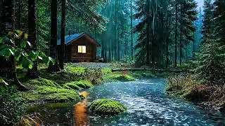 Cozy Canadian forest Rain & Soft Thunder Healing Rain Sounds for Deep Sleep and Full Relaxation