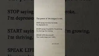 Speak life into your soul&mdash;your words create your world 🌍💫 #lifelessons #positivemindset #selfgrowth