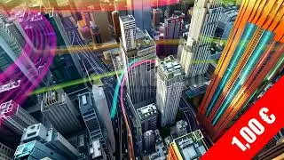 Smart City Data Network Aerial - Tech Concept Stock Video (HD 1080p)