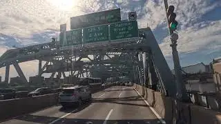 4K Driving Over Triboro Bridge New York City NYC from Queens to Manhattan FDR Harlem River Dr ASMR